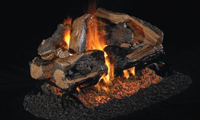 RH Peterson: Charred Rugged Split Oak See-Thru Logs - 18/20" - primary view